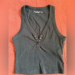 Abercrombie & Fitch Black Ribbed Tank Top